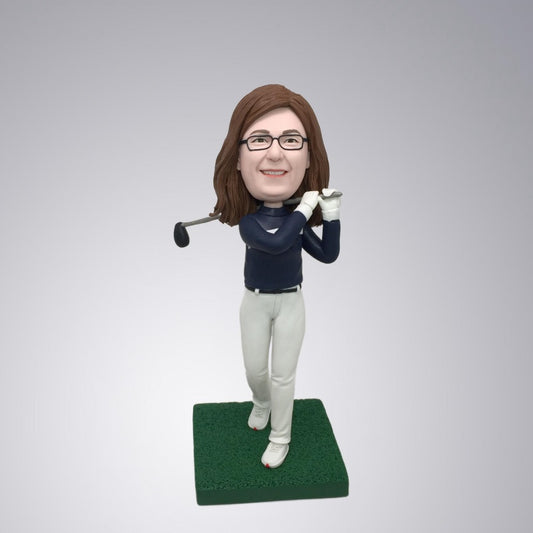 Fully Customized Single 1person Bobblehead Gift For Her - Golf Player