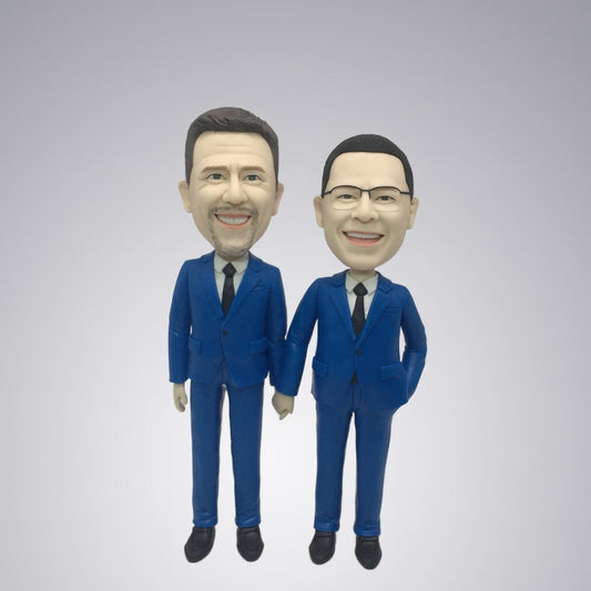 Custom Male Couple Bobbleheads – Unique Personalized Gift for Him & Him