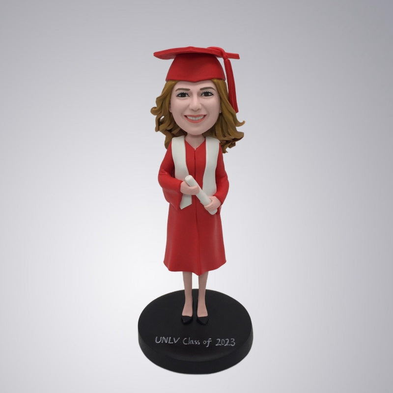 Handcrafted Bobbleheads for Graduated Sister